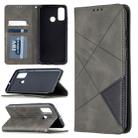 For Huawei P smart 2020 Rhombus Texture Horizontal Flip Magnetic Leather Case with Holder & Card Slots & Wallet(Grey) - 1