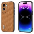 For Honor X50i 5G/90 Lite ABEEL Carbon Fiber Texture Protective Phone Case(Light Brown) - 1