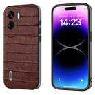 For Honor X50i 5G/90 Lite ABEEL Crocodile Texture Genuine Leather Phone Case(Brown) - 1