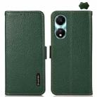 For Honor X5 Plus KHAZNEH Side-Magnetic Litchi Genuine Leather RFID Phone Case(Green) - 1