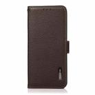 For Honor 200 Lite Global KHAZNEH Side-Magnetic Litchi Genuine Leather RFID Phone Case(Brown) - 2