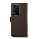 For Honor 200 Lite Global KHAZNEH Side-Magnetic Litchi Genuine Leather RFID Phone Case(Brown) - 3