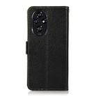 For Honor 200 Pro KHAZNEH Side-Magnetic Litchi Genuine Leather RFID Phone Case(Black) - 3