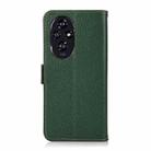 For Honor 200 Pro KHAZNEH Side-Magnetic Litchi Genuine Leather RFID Phone Case(Green) - 3