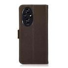 For Honor 200 Pro KHAZNEH Side-Magnetic Litchi Genuine Leather RFID Phone Case(Brown) - 3