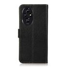 For Honor 200 KHAZNEH Side-Magnetic Litchi Genuine Leather RFID Phone Case(Black) - 3