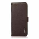 For Honor 200 KHAZNEH Side-Magnetic Litchi Genuine Leather RFID Phone Case(Brown) - 2