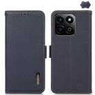 For Honor 200 Smart / Play 60 Plus KHAZNEH Side-Magnetic Litchi Genuine Leather RFID Phone Case(Blue) - 1