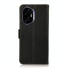 For Honor 400 KHAZNEH Side-Magnetic Litchi Genuine Leather RFID Phone Case(Black) - 3