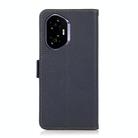 For Honor 400 KHAZNEH Side-Magnetic Litchi Genuine Leather RFID Phone Case(Blue) - 3
