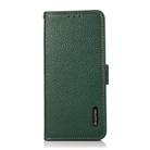 For Honor 400 KHAZNEH Side-Magnetic Litchi Genuine Leather RFID Phone Case(Green) - 2