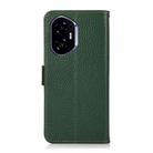 For Honor 400 KHAZNEH Side-Magnetic Litchi Genuine Leather RFID Phone Case(Green) - 3