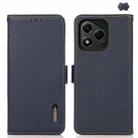 For Honor 400 Lite KHAZNEH Side-Magnetic Litchi Genuine Leather RFID Phone Case(Blue) - 1