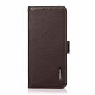 For Honor 400 Lite KHAZNEH Side-Magnetic Litchi Genuine Leather RFID Phone Case(Brown) - 2