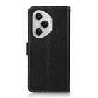 For Honor 400 Pro Global 160.8mm KHAZNEH Side-Magnetic Litchi Genuine Leather RFID Phone Case(Black) - 3