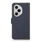 For Honor 400 Pro Global 160.8mm KHAZNEH Side-Magnetic Litchi Genuine Leather RFID Phone Case(Blue) - 3