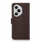 For Honor 400 Pro Global 160.8mm KHAZNEH Side-Magnetic Litchi Genuine Leather RFID Phone Case(Brown) - 3