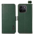 For Honor X6C 4G KHAZNEH Side-Magnetic Litchi Genuine Leather RFID Phone Case(Green) - 1
