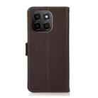 For Honor X6C 4G KHAZNEH Side-Magnetic Litchi Genuine Leather RFID Phone Case(Brown) - 3