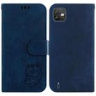 For Wiko Y82 Little Tiger Embossed Leather Phone Case(Dark Blue) - 1
