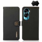 For Honor X50i 5G/90 Lite KHAZNEH Custer Genuine Leather RFID Phone Case(Black) - 1