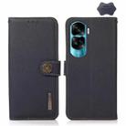 For Honor X50i 5G/90 Lite KHAZNEH Custer Genuine Leather RFID Phone Case(Blue) - 1