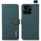 For Honor X6A KHAZNEH Custer Genuine Leather RFID Phone Case(Green) - 1