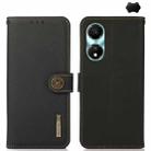 For Honor X5 Plus KHAZNEH Custer Genuine Leather RFID Phone Case(Black) - 1