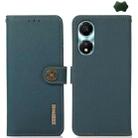 For Honor X5 Plus KHAZNEH Custer Genuine Leather RFID Phone Case(Green) - 1