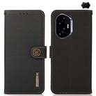 For Honor 400 KHAZNEH Custer Genuine Leather RFID Phone Case(Black) - 1