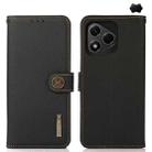 For Honor 400 Lite KHAZNEH Custer Genuine Leather RFID Phone Case(Black) - 1