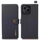 For Honor 400 Lite KHAZNEH Custer Genuine Leather RFID Phone Case(Blue) - 1