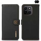 For Honor X6c 4G KHAZNEH Custer Genuine Leather RFID Phone Case(Black) - 1