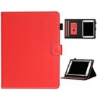 For 7 inch Universal Solid Color Horizontal Flip Leather Case with Card Slots & Holder & Pen Slot(Red) - 1