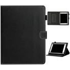 For 7 inch Universal Solid Color Horizontal Flip Leather Case with Card Slots & Holder & Pen Slot(Black) - 1