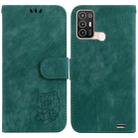 For ZTE Blade A52 Little Tiger Embossed Leather Phone Case(Green) - 1