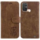 For ZTE Blade A52 Little Tiger Embossed Leather Phone Case(Brown) - 1