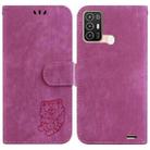 For ZTE Blade A52 Little Tiger Embossed Leather Phone Case(Rose Red) - 1