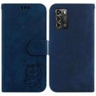 For ZTE Blade A72 / V40 Vita Little Tiger Embossed Leather Phone Case(Dark Blue) - 1