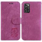 For ZTE Blade A72 / V40 Vita Little Tiger Embossed Leather Phone Case(Rose Red) - 1