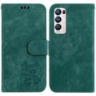 For OPPO Find X3 Neo / Reno5 Pro+ 5G Little Tiger Embossed Leather Phone Case(Green) - 1