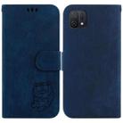 For OPPO A16K Little Tiger Embossed Leather Phone Case(Dark Blue) - 1