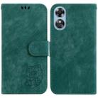 For OPPO A17 / A17K Little Tiger Embossed Leather Phone Case(Green) - 1
