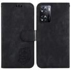 For OPPO A57 4G / 5G / A57S 4G Global Little Tiger Embossed Leather Phone Case(Black) - 1