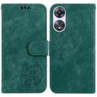 For OPPO A58 5G / A78 5G Little Tiger Embossed Leather Phone Case(Green) - 1