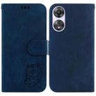 For OPPO A58 5G / A78 5G Little Tiger Embossed Leather Phone Case(Dark Blue) - 1