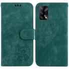 For OPPO A74 4G / F19 4G Little Tiger Embossed Leather Phone Case(Green) - 1