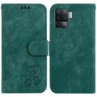 For OPPO A94 4G / F19 Pro / Reno5 F Little Tiger Embossed Leather Phone Case(Green) - 1