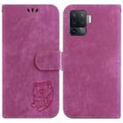 For OPPO A94 4G / F19 Pro / Reno5 F Little Tiger Embossed Leather Phone Case(Rose Red) - 1