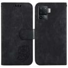 For OPPO A94 4G / F19 Pro / Reno5 F Little Tiger Embossed Leather Phone Case(Black) - 1